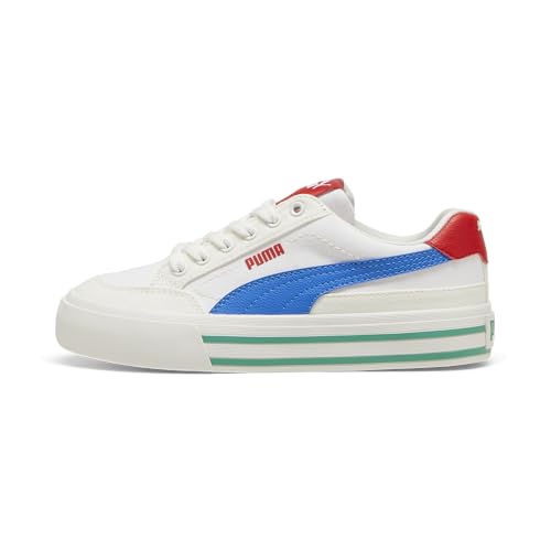 Image of Puma Unisex-Child, Court Classic Vulc, Puma White-Hyperlink Blue-Vapor Gray, Big Kid 6.5