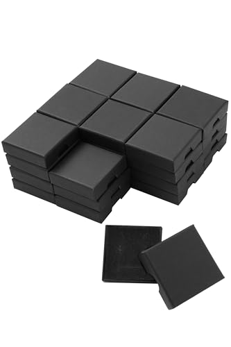 iikuru ギフトボックス 箱 ラッピング ラッピングボックス ギフト パッケージ アクセサリー プレゼント 包装 贈り物 (ブラック, 6×6×1.8(32個))