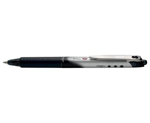 V-Ball RT 07 - Retractable Liquid Ink Rollerball Pen - Black Ink - 0.7mm Medium Tip - Pack of 6 Supplied Loose