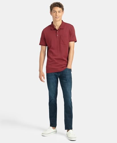 Image of Jockey 3913 Men's Super Combed Cotton Rich Solid Half Sleeve Polo T-Shirt with Chest Pocket