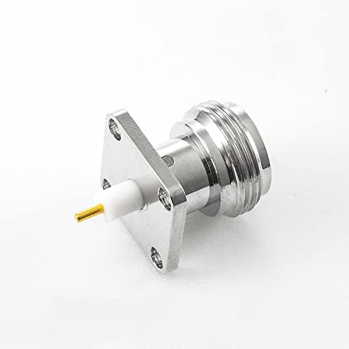 GXMRHWY N Type Female Jack Straight Welding Plate 4 Hole Flange Solder for PCB Mount