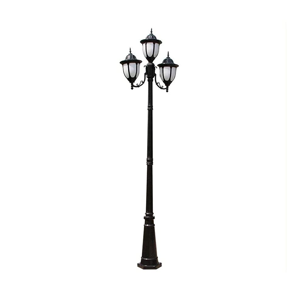 Lámpara de poste para exteriores, 3 luces, lámpara para exteriores, impermeable, lámpara de pilar de aluminio, columna, luces de jardín victoriana, lámpara de césped, decoración de patio, luces