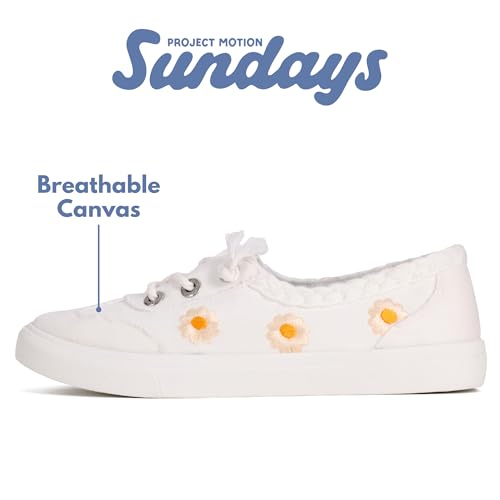Image of Sundays Canvas Sneakers Women - Memory Foam Insole with Breathable Canvas Shoes for Women Footwear - Non-Slip with Lightweight and Comfortable Womens Sneakers