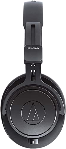 Audio-Technica ATH-M60x On-Ear Wired Studio Headphones | On-Ear Design with 45mm Drivers for Clarity & Bass | Wired Monitor Headphones for Mobile & Studio Use
