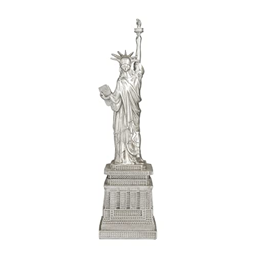 Deco 79 Polystone Statue of Liberty Decorative Sculpture Home Decor Statue, Accent Figurine 5" x 5" x 17", Silver by deco 79 - Used condition - Image 6