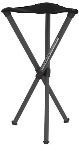 Walkstool - Modelo Basic - Negro - Taburete Plegable 3 Pies de Aluminio - Altura del Asiento 60 cm - Taburete Plegable -...