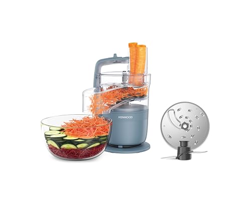 Kenwood MultiPro Compact – Robot da Cucina Multifunzione con Express Serve, Lama in Acciaio Inox, Dischi Affetta e Grattugia, Funzione Pulse, Blu Tempesta (FDP23.130GY)