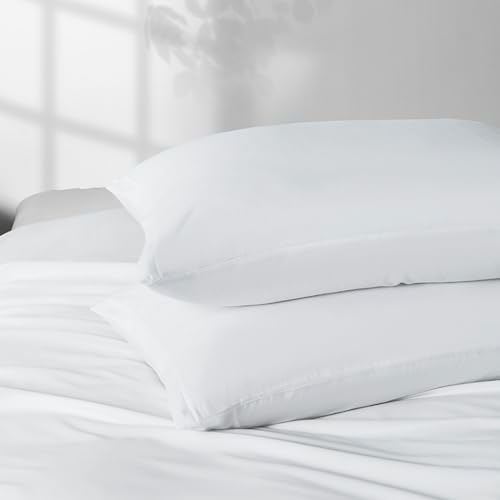 Image of 2 Pack Microfiber Queen Zipper Pillowcases, Soft Comfortable Not Shrink White Pillow Case, Breathable Pillow Cases Set of 2 (20x30 Inches)