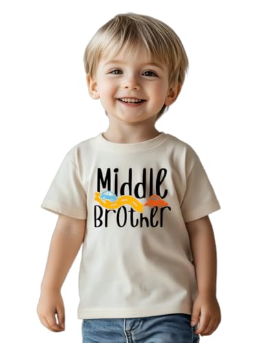 Middle Brother T-Shirt – Toddler & Kids Short Sleeve Big Brother Shirt for Boys, Ages 2-6