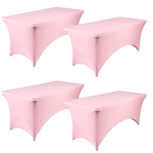 50% Off 4-Pack Pink Spandex Table Covers for Parties & Weddings