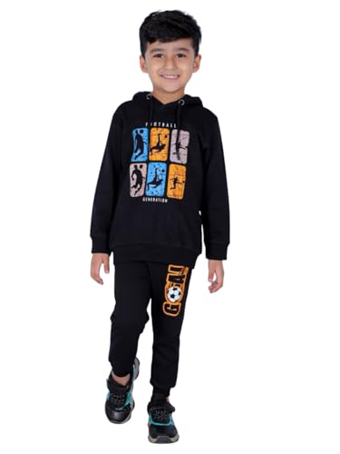 Image of The Mom Store Kids Sweatshirt With Joggers Set| Cotton With French Terry | Cute Prints | Warm | For Boys & Girls | Trendy Winter Sets For Kids | Hoodie And Sweatpant Set