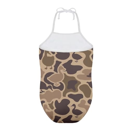 Image of ELEQIN Cartoon Animal Cute Girls One Piece Swimsuit Adjustable Swimwear for 3Y-10Y