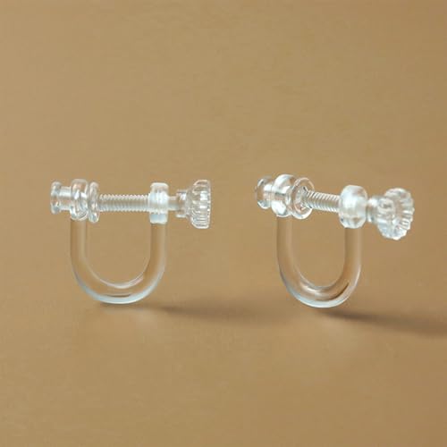6PCS Clips para Aretes Transparentes de Resina miniatura 6