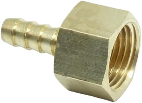 1 Piece Brass Hose Barb Fitting,5/16" Barb x 1/2" NPT Female Adapter