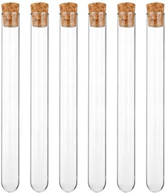 Ackers Science 12Pcs 16ร150mm(23ml) Glass Test Tubes with Cork Stoppers|1 Rack of Acrylic Material