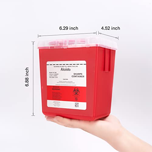Alcedo Sharps Container for Home and Professional Use 2 Quart (3-Pack), Biohazard Needle and Syringe Disposal, Medical Grade - Image 6