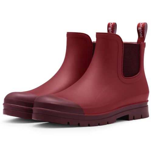 Image of planone Fashion Short Rain Boots for Women Waterproof Chelsea Ankle Boots