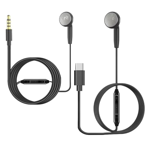 片耳ヘッドフォン、有線シングルイヤフォン - マイク付きスマートフォン用ビジネススタディヘッドセット | 仕事、勉強、ジョギング、ランニング、リスニング用ワイヤーコントロールイヤホン