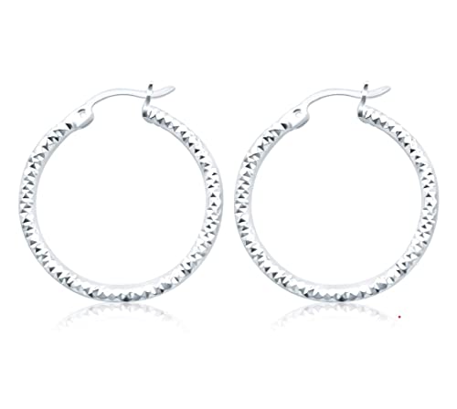 Tiny silver hoops Sterling Silver .925 Hoop Earrings Textured Small