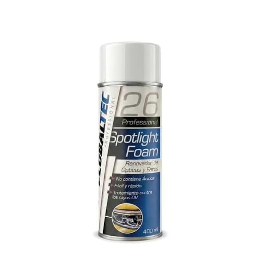 Globaltec Espuma Restauradora de Faros de Coche (400ml) - Pulimento Renovador en Spray sin Lijado. Elimina Opacidad y Tono Amarillo. Protección UV y Brillo Profesional Instantáneo