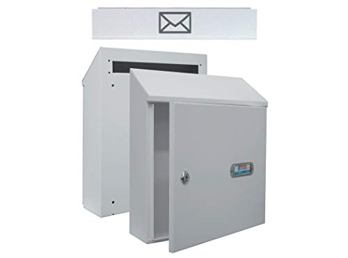 BTV | Bocacartas y Recogecartas con Cerradura Grado I | Buzon Exterior Disponible en Blanco, Bronce o Negro | 395x125x312 mm