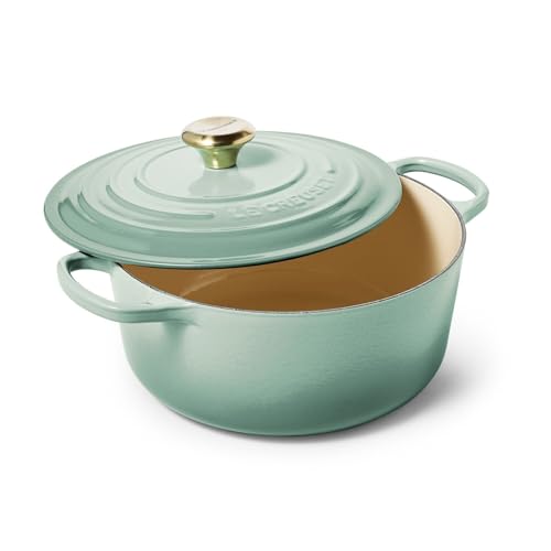Le Creuset Signature Horno holandés redondo, 5.5 cuartos de galón, color exclusivo: salvia