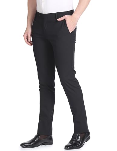 Image of Arrow Men's Structured Tailored Fit Polyester Formal Trouser Beige
