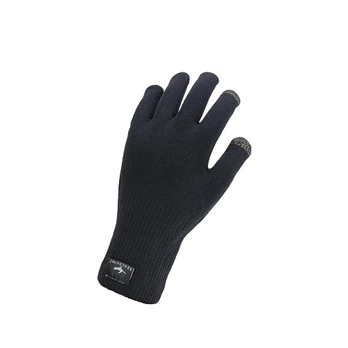 SEALSKINZ Anmer Waterproof All Weather Ultra Grip Knitted Glove Black Unisex Glove X-Large