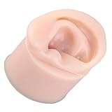Modelo de oreja de silicona, Color de piel medio, práctica de perforación, modelo de oreja para exhibición de pendientes, instrucciones de enseñanza (Bien)
