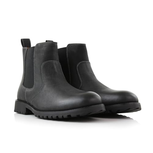 Ferro Aldo Mens Lace-less Ankle Boot Collection | Lug Sole Slip-on Chelsea | Side-Zip Engineer Boots product thumbnail 12