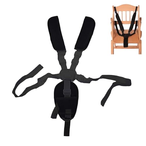 4in1 Universal 5 Point Harness Baby Seat Belt, Adjustable Baby Safety Strap, Child Seat Belts Shoulder Pads, Cushion Crotch Pads for High Chair...