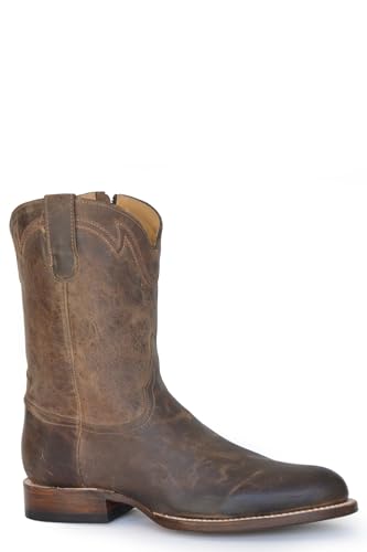 Stetson Men's Roughstock Zip Western Boot Medium Toe Tan 10.5 D(M) US