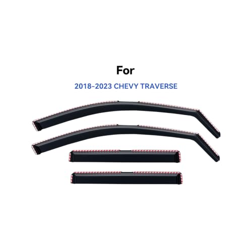 Image of in-Channel Window Visors Rain Guards for 2018-2023 Chevy Traverse, Window Vent Wind Deflectors Visors Shades for 18-23 Traverse