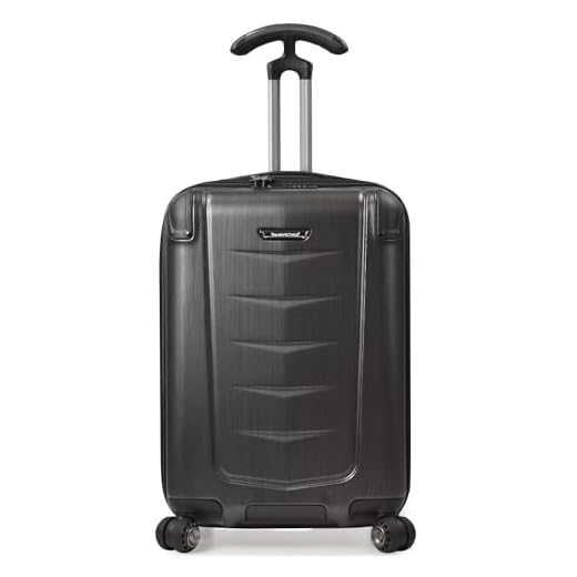 Traveler's Choice Silverwood Polycarbonate Hardside Expandable Spinner Luggage, Brushed Metal, Carry-on 21-Inch