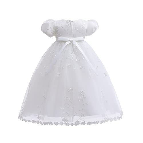 Limlope Baby Girls Floral Embroideries Christening Dresses 3Pcs Toddler Baptism Princess Party Wedding Gown Outfit For Special Occasions #TOP3