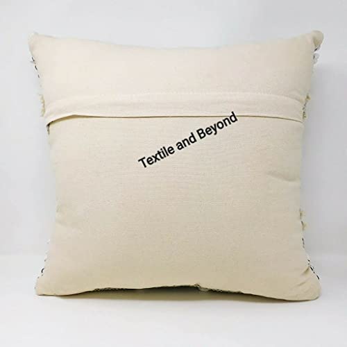 Image of Cushion - Boho Handloom Cotton Cushion Covers - Set of 5, Square Decorative Pillows Sofa, Couch, Chair, Kitchen, Bedroom, Room, Office, 16x16 Inches, Stylish Design