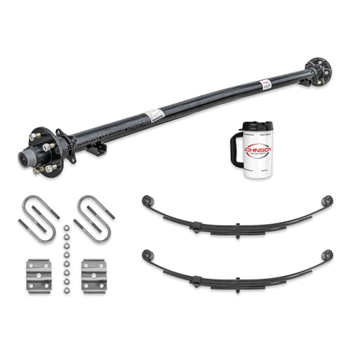 Rockwell American 3,500 lb Idler Trailer Axle Kit – Suspension Running Gear Kit – 85” Hub Face / 70” Spring Center – 5 on 4.5 Bolt Pattern