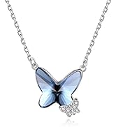 lorajewel Schmetterling Halsketten Sterling Silber 925 Kette mit Blau Schmetterling Anhänger Gesc...