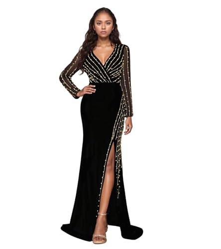 Image of PORRCEY Women's Sexy Elegant Rhinestone Bodycon Dress Hot Drilling Clubwear