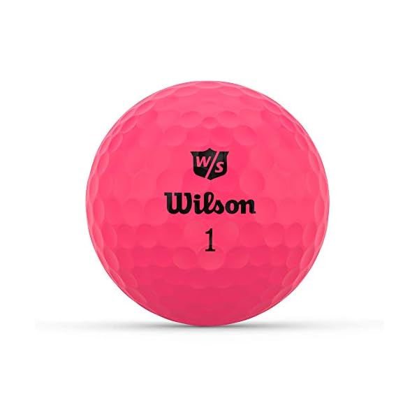 Wilson Staff Golfbälle, Duo Optix, 12 Bälle, Pink, Matte Oberfläche, Einfache Auffindbarkeit, WGWP50900
