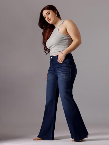 Image of Miss Chase A+ Women's Bootcut High Rise Regular Stretchable Denim Jeans