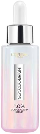 L'Oreal Paris Brightening Serum, 1% Glycolic Acid, 2% Niacinamide Serum, Visibly Minimizes Spots, Reveals Even Skin Tone, Glycolic Bright Skin, 15ml