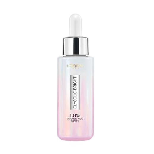 L'Oreal Paris Brightening Serum, 1% Glycolic Acid, 2% Niacinamide Serum, Visibly Minimizes Spots, Reveals Even Skin Tone, Glycolic Bright Skin, 15 ml