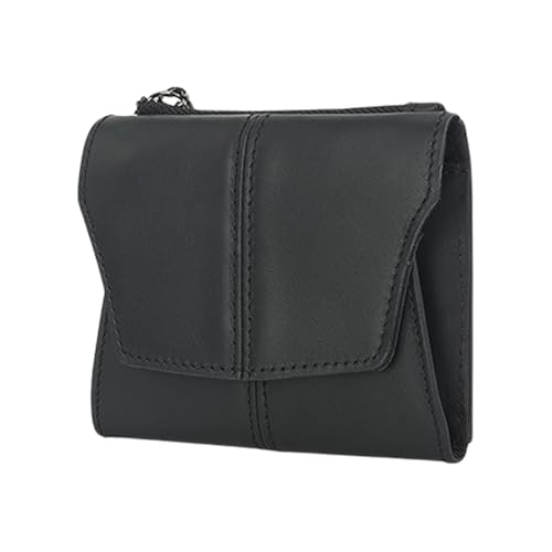 Functional PU Leather Wallet with Blocking and Coin Pocket for Travel Business Fashionable Coin Purse Card (Black)