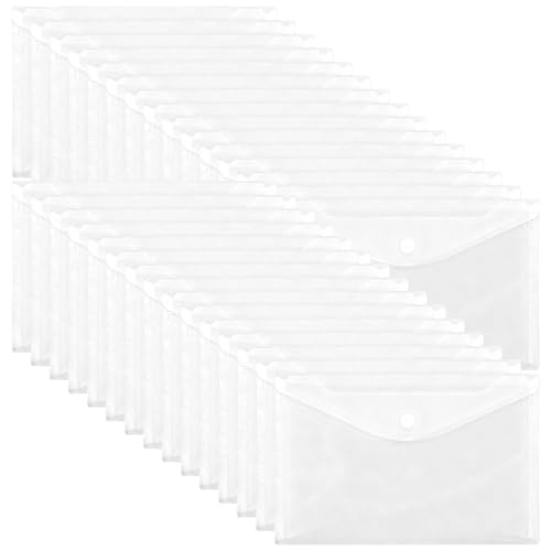 Pochette à bouton pression A5 enveloppe porte-document plastique étanche transparente 24x17cm