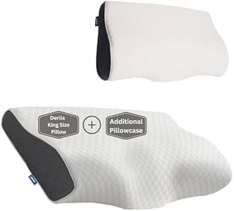 Derila King Size Neck Pillow Cervical Memory Foam Pillow & Additional Pillowcase