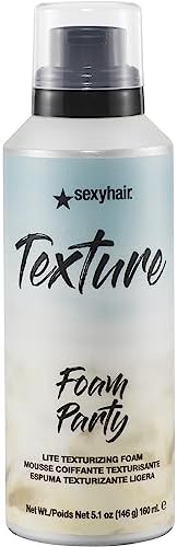 SexyHair Texture Foam Party Lite Texturizing Foam, 5.2 Oz - Packaging may vary