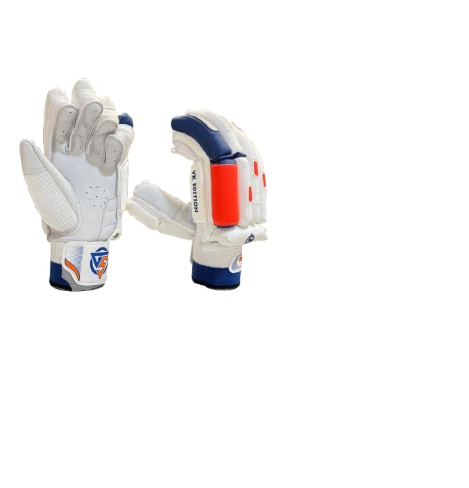 GURDEET SPORTS VK Edition Leather Cricket Batting Gloves||Suitable for Mens|Adult|Large Right Hand||Multicolour-image-39