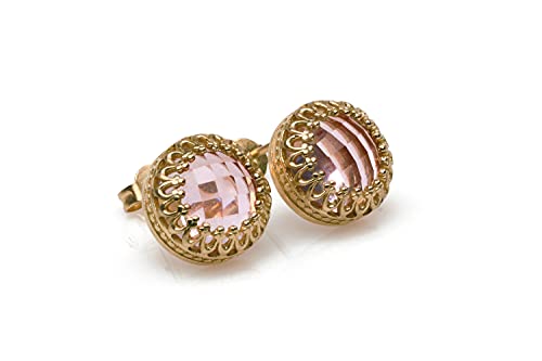 Boucles d'oreilles en quartz rose et argent 925 Bijoux Anémone