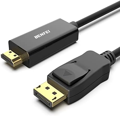 DisplayPort na HDMI Kabel, BENFEI 1,8 m DP Display Port do HDMI HDTV 1080P adapter męski na męski konwerter pozłacany kabel do Lenovo, Dell, HP, Asus i innych marek
